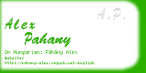 alex pahany business card